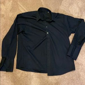 Sean John satin stripe French cuff shirt 38 36/37